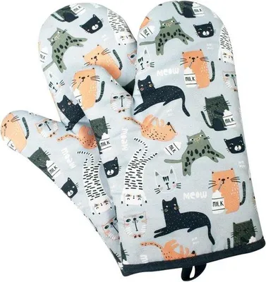 Productafbeelding van Unyqoos® 1 paar hittebestendige ovenhandschoenen van polyester, 28 x 18 cm – verlengde grill- en bakhandschoenen, warmte-isolerend, wasbaar