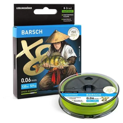 Produktbild von Lieblingsköder X8 - 150m geflochtene Angelschnur, Durchmesser:0.06mm, Tragkraft:5.9kg, Ausführung:Barsch