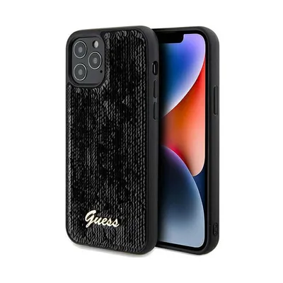 Immagine prodotto di Guess Guhcp12Mpsfdgsk Custodia rigida per Iphone 12/12 Pro 6.1 Czarny/Nero Sequin Script Metal