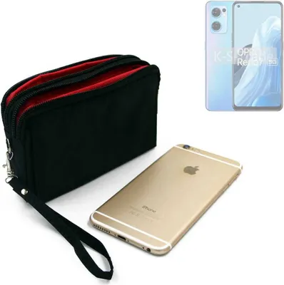 Produktbild von K-S-Trade Schutz Hülle Handy Hülle kompatibel mit Oppo Reno7 5G Gürteltasche Travelbag Handytasche mit Zusatzfächern, schwarz