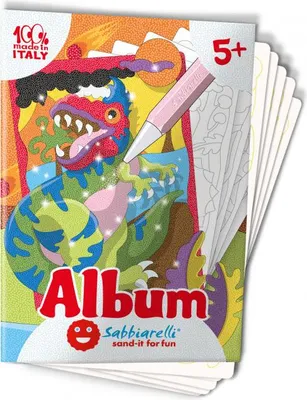 Produktbild von Sabbiarelli Sandmalerei-Album Dinosaurier 15x20 cm kreatives Bastelspaß