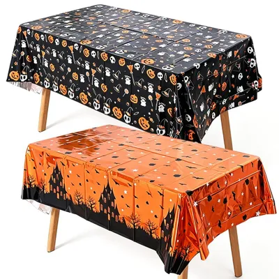 Halloween-Tischdecke 2er-Set, 137x183 cm, PEVA, wasserabweisend