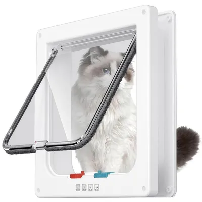 Produktbild von Haustierklappe 4 Wege ABS-Acryl Innentür Hundeklappe XL