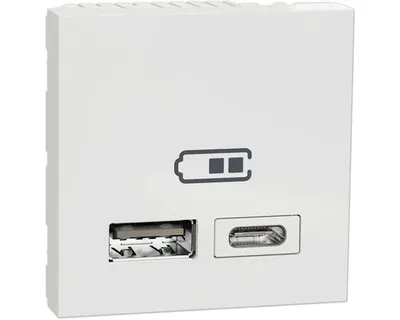 Obrázek produktu pro Zásuvka Schneider Electric Nová Unica NU301818 USB-A + USB-C bílá