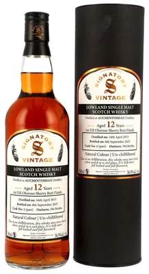 Produktbild von Auchentoshan 12 Jahre - 2013/2025 - Signatory Vintage - 1st Fill Oloroso Sherry Butt Finish - Cask #4 - Lowland Single Malt Scotch Whisky