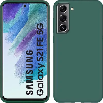 Produktbild von Galaxy S21 FE 5G Hülle, Flüssig Silikon Weich Gummi Schutzhülle für Samsung Galaxy S21 FE 5G Nachtgrün