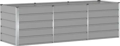 Image de vidaXL Bac à plantes gris clair 240 x 80 x 75 cm acier