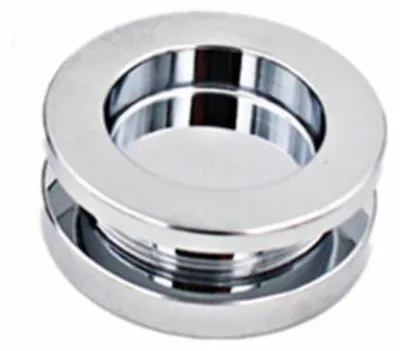 Produktbild von INF Bündiger Glastürgriff Aluminium Silber 2 Stück für rahmenlose Türen S