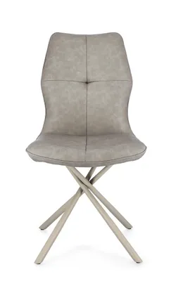 Produktbild von 2er Set Stühle Kepler 50 x 66 x 94 cm Stahl und Polyurethan Taupe