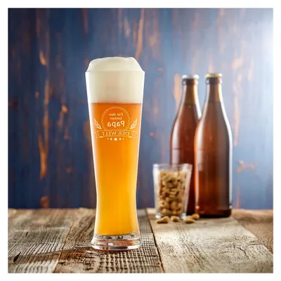 Produktbild von Weizenglas mit Gravur, Bester Papa der Welt, Graviertes Weißbierglas, ca. 0,5 l