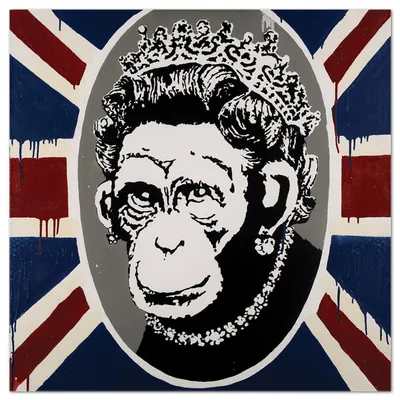 Produktbild von Giallobus - Affenkönigin 2 - Banksy - 70L x 70B cm - Bild - Acrylglas