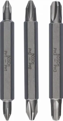 Produktbild von Doppelklingenbit-Set, 3-teilig, PH1, PH1, PH2, PH2, PH3, PH3, 60 mm