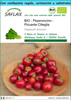 Immagine prodotto di SAFLAX Set regalo - Peperoncino - Piccante Cilieglia - 10 semi - Capsicum