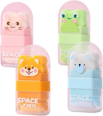 Produktbild von Famanu Radiergummi Set mit Tiermotiven - 4 Stück