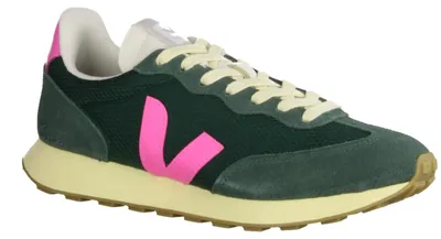 Produktbild von Veja RIO BRANCO Damensneaker, Leder/Mesh, Black/White, nachhaltig produziert - Damenschuhe Sneaker, Grün, alveomesh/leder (100% recyceltes polyester/velour) 