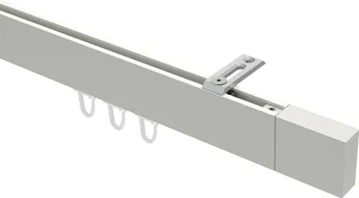 Produktbild von Interdeco Innenlaufstange / Gardinenstange mit Innenlauf Weiß, Typ Smartline Lox (Quader) Deckenmontage, 14x35 mm 1-läufig, 260 cm