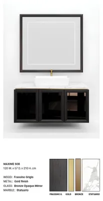 Produktbild von Schwarzer Badezimmerschrank Badezimmermöbel Regal Badezimmerschrank Holzregale