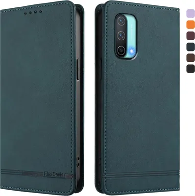 Image de Etui pour OnePlus Nord CE 5G, étui rétro en cuirPolyuréthaneavec support et fentes pour cartes vertes