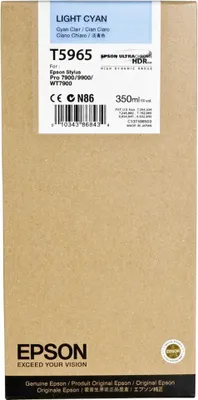 Immagine prodotto di Cartuccia d'inchiostro Epson ciano chiaro T 596 350 ml T 5965