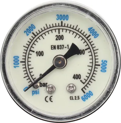Image de 6000 Psi CO2 Pressure Gauge 1/8npt Thread Air Pressure Gauge Double Scale Luminous Carbon Dioxide Meter
