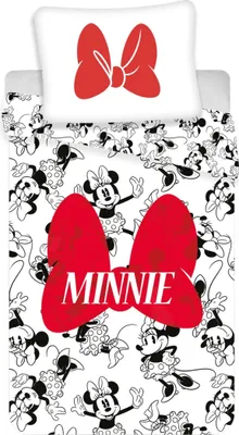 Produktbild von Leinen Minnie rote Schleife 140x200, 70x90 cm