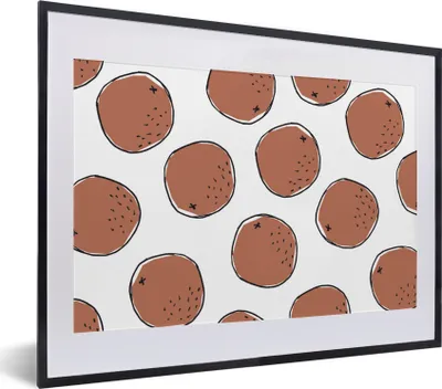 Produktbild von MuchoWow® Gerahmtes Poster Kokosnüsse - Sommer - Muster 40x30 cm - Poster mit Schwarzem Bilderrahmen Wandposter Rahmen Foto Bilder - Bilderrahmen - Poster im Rahmen