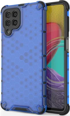 Produktbild von Mobigear Honeycomb  Samsung Galaxy M53 Hülle Hardcase Backcover Stoßfest - Blau