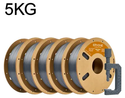 Produktbild von PETG 3D-Drucker Filament - Hochgeschwindigkeit 1,75 mm - ±0,03 mm Toleranz - 30–500 mm/s Druck - FDM kompatibel - 5 kg Grau