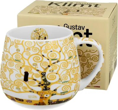 Image de Duo | Mug en porcelaine - Klimt "Tree of Life" - 430 ml - Ecru - Design élégant - Qualité supérieure