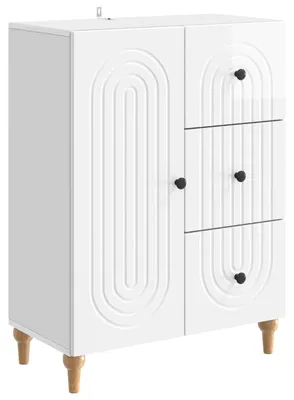 Produktbild von vidaXL Sideboard Hochglanz Weiß 66 x 34,5 x 90 cm Holzwerkstoff