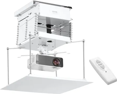 Produktbild von VEVOR Motorisierter Projektorlift elektrischer Projektorlift höhenverstellbar 1,5 m, versteckte Projektor-Deckenhalterung mit Fernbedienung und Kabelsteuerung, ideal für Kino Zuhause Büro Bühne Studio