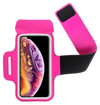 Produktbild von INF Neopren Handyarmband 5.5-6.5 Zoll schweißresistent Touch für Sport Rosenrot