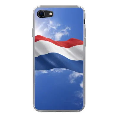 Produktbild von MuchoWow® Handyhülle Schutzhülle Hülle für iPhone SE 2020 Die Flagge der Niederlande weht am Himmel Silikon Softcase Handy Hülle - Kartenbesitzer