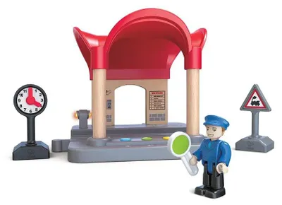 Obrázok produktu pre Hape Prehrávač a nahrávač „Železničná stanica“ červený Detský červený, univerzálna veľkosť