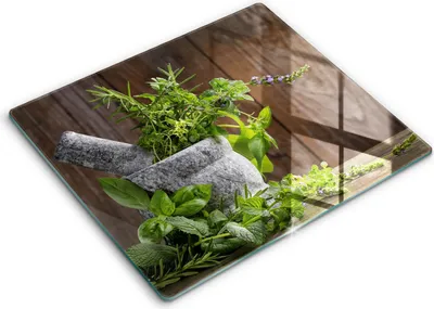 Obrázok produktu pre Sklenený kuchynský backsplash - Sklenený kuchynský backsplash - 60 x 52 cm - Sporák Kuchynský Splashback - Pestuje bylinky a drevo