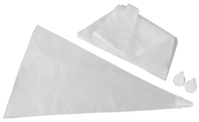 Image de Lot de 20 poches à douille jetables et 3 embouts plastique réemployables 32 cm Zenker Smart Pastry