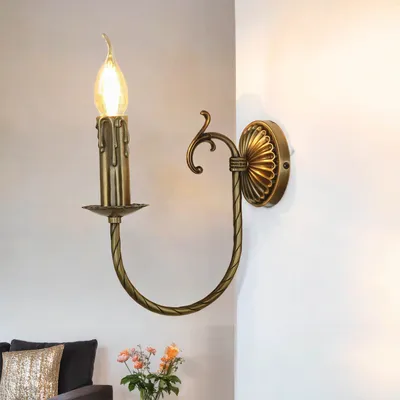 Produktbild von Wandleuchte Bronze E14 Messing massiv Jugendstil Wandlampe