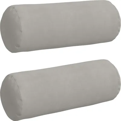 Image de vidaXL Coussin d'assise 2 pièces gris clair Ø 25 x 70 cm Tissu microfibre