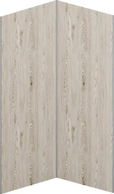 Produktbild von Wandpaneele Dusche 2er-Set inkl. Profile - Aluminium - 2x 90 x 210 cm - Holz-Optik Hell - ENEKO