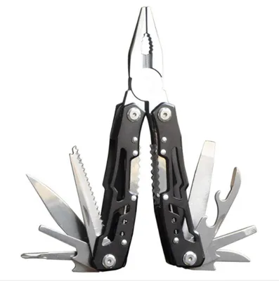 Productafbeelding van Zimilo Multifunctioneel roestvrijstalen multitool: Robuuste klapzange met zaag, mes en schroevendraaier, geschikt als outdoor gereedschap voor kamperen en klussen