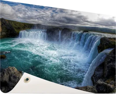 Produktbild von Gartenposter - 120x80 cm - Isländische Wasserfälle  - Modernes Wandbilder - Natur