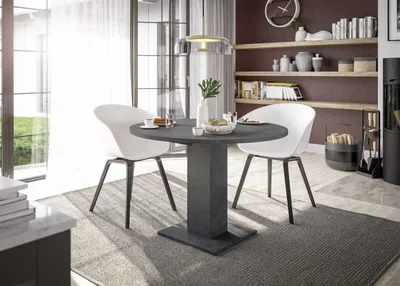 Produktbild von Säulen-Esstisch >Tap< (ausziehbar bis 130cm) in graphit - 90/130x76x90cm (BxHxT)