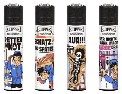 Produktbild von Clipper Feuerzeug 4er Set Handwerker 3
