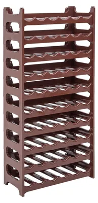 Produktbild von Novaliv Flaschenregal für 60 Flaschen | Weinregal braun | Regal aus stabilem Kunststoff, stapelbar (Braun, 10)