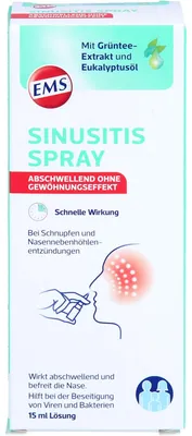 Produktbild von Emser Sinusitis Spray mit Eukalyptusöl, Nasenspray, Kinder, 12 Jahr(e), Linderung bei Nebenhöhlenverstopfung, Sinus headache relief, 1 Stück(e), 15 ml