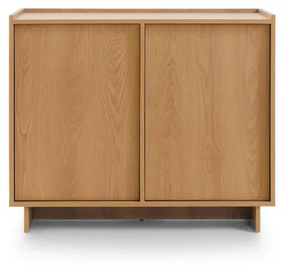 Produktbild von Kommode SUNA 98 cm Sideboard Karamell Eiche 2 Türen Push-To-Open 4 Fächer