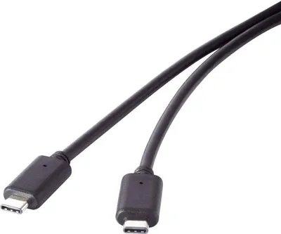 Produktbild von Renkforce USB-Kabel USB 3.2 Gen2x2 USB-C® Stecker, USB-C® Stecker 0.50 m Schwarz vergoldete Steckkontakte RF-4381068
