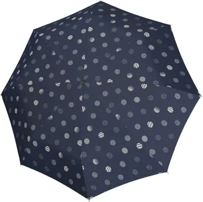 Produktbild von doppler Taschenregenschirm Regenschirm Fiber Mini Timeless Tupf Navy blau mehrfarbig