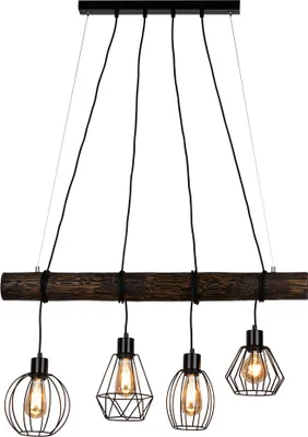 Produktbild von Hängelampe, Kiefernholz, Metall, höhenverstellbar, H 150 cm
