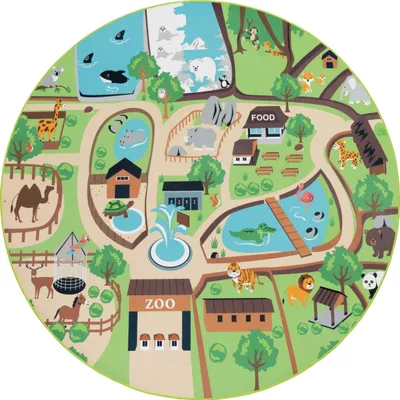 Produktbild von Paco Home Kinderteppich Teppich Rund Kinderzimmer Spielteppich Straßenteppich Modern 100x200 cm